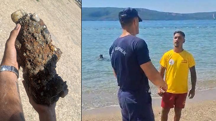 Çanakkale’de plajda patlamamış askeri mühimmat bulundu